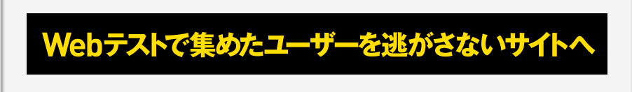 Webテストで集めたユーザーを逃さないサイトへ